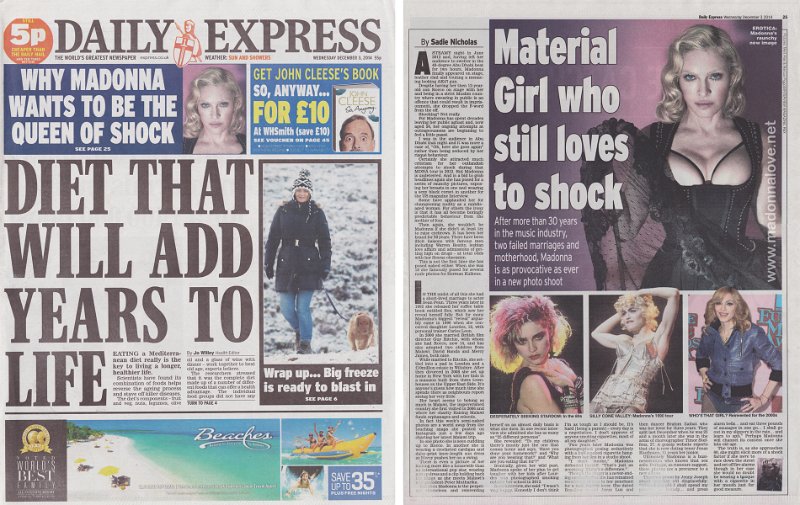 2014 - December - Daily Express - UK - Material girl who still loves to shock