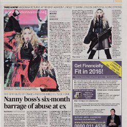 2015 - December - Evening standard - UK - Madonna returns after Brit awards tumble