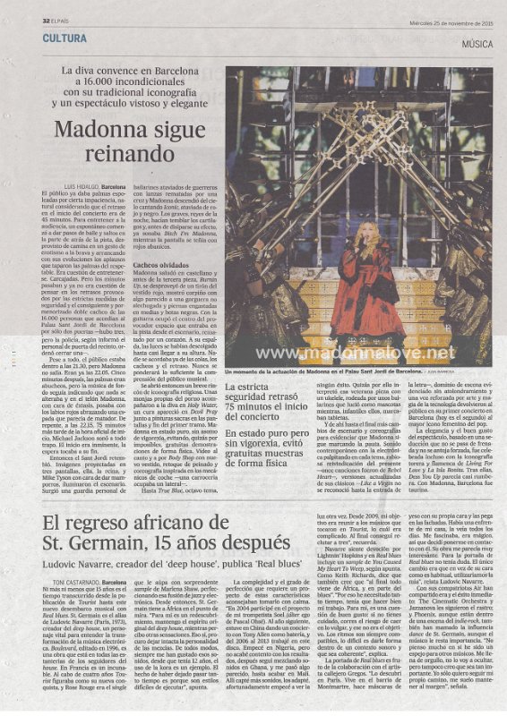 2015 - November - El Pais - Spain - Madonna sigue reinando