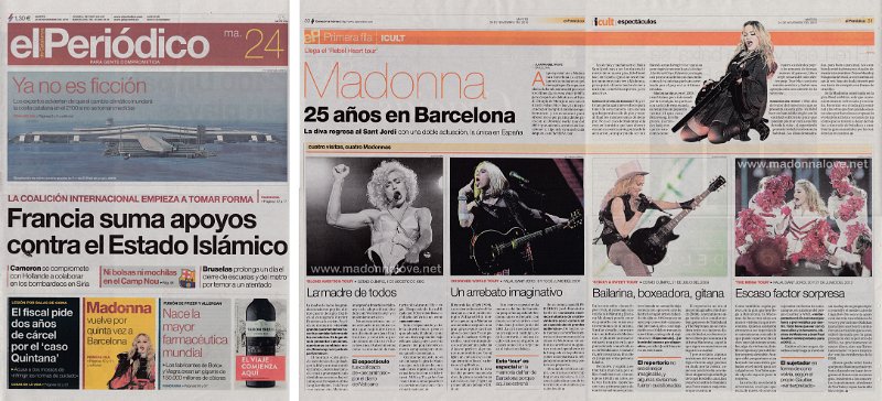 2015 - November - El Periodico - Spain - Madonna 25 anos en Barcelona