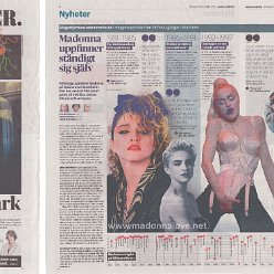 2015 - November - Dagens nyheter - Sweden - Madonna uppfinger standigt sig sjalv