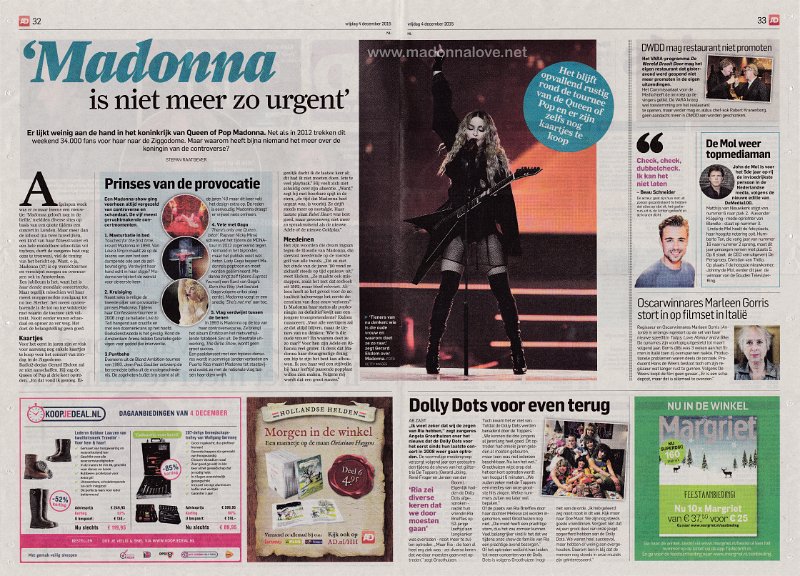 2015 - December - Algemeen Dagblad - Holland - Madonna is niet meer zo urgent