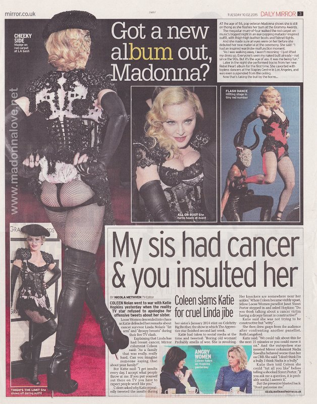 2015 - February - Daily Mirror - UK - Got a new album out Madonna