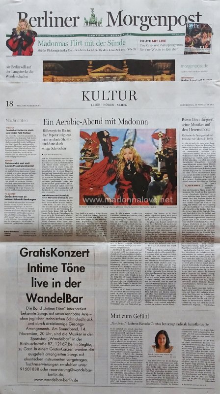 2015 - November - Berliner Morgenpost - Madonnas flirt mit der sunde