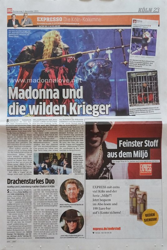 2015 - November - Express - Germany - Madonna und die wilden krieger