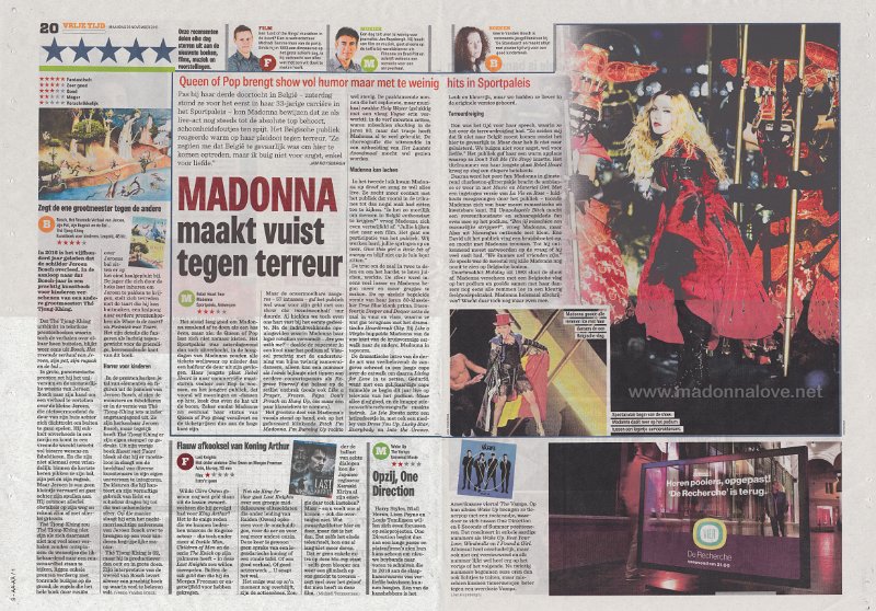 2015 - November - Het Nieuwsblad - Belgium - Madonna maakt vuist tegen terreur