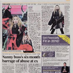 2015 - December - Evening standard - UK - Madonna returns after Brit awards tumble