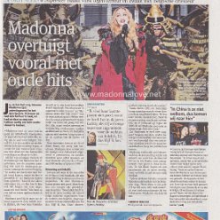 2015 - November - Gazet van Antwerpen - Belgium - Madonna overtuigt vooral met oude hits