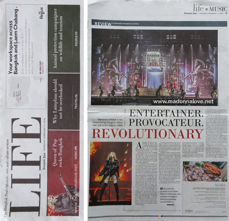 2016 - February - Bangkok Post - Thailand - Entertainer. Provocateur. Revolutionary