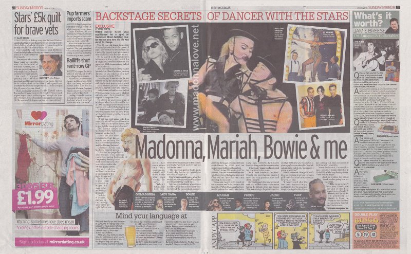 2016 - June - Sunday Mirror - UK - Madonna Mariah Bowie & me