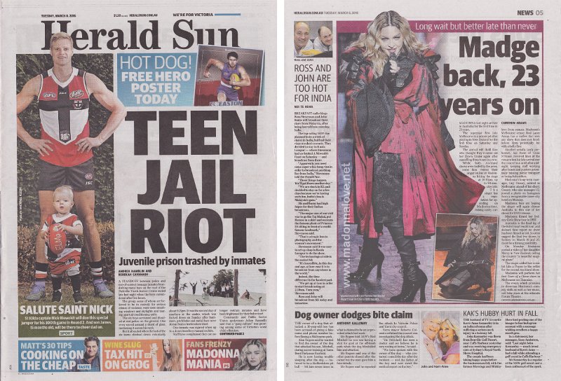 2016 - March - Herald Sun - Australia - Madge back 23 years on