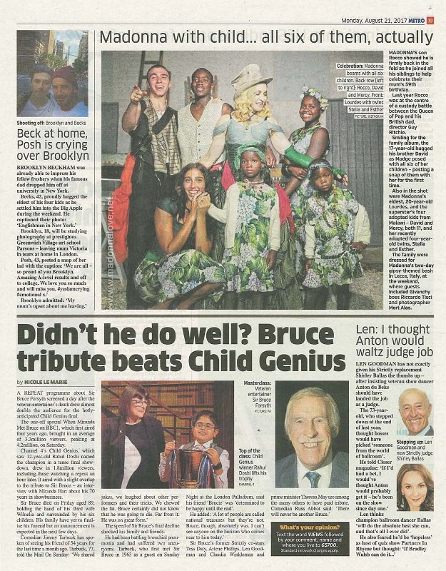 2017 - August - Metro - UK - Madonna with child… all six of them actually