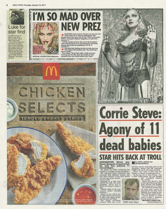 2017 - January - Daily Star - UK - I'm so mad over new prez