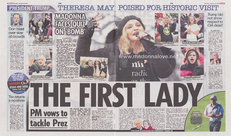 2017 - January - The Sun - UK - Madonna faces quiz on bomb