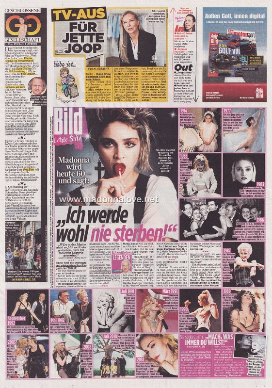 2018 - August - BILD - Germany - Ich werde wohl nie sterben