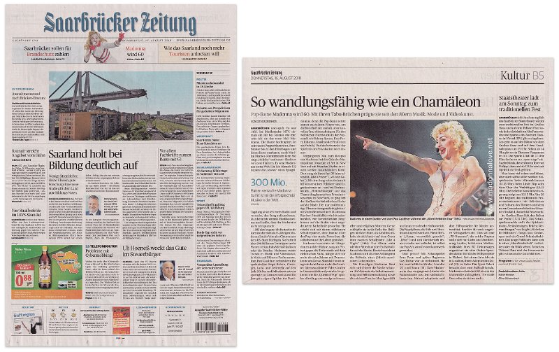 2018 - August - Saarbrucker Zeitung - Germany - So wandlungsfahig wie ein Chamaleon