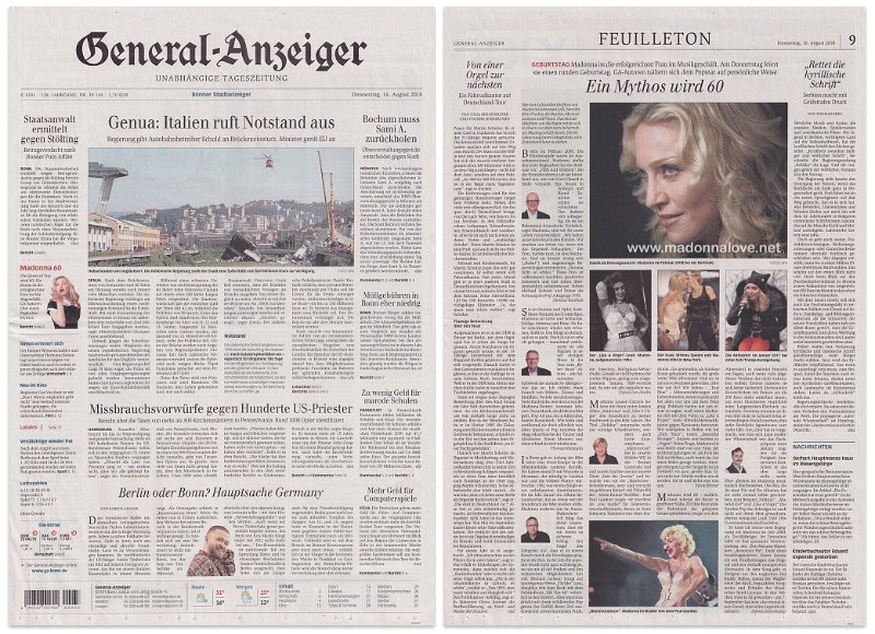 2018 - August - General-Anzeiger - Germany - Ein Mythos wird 60