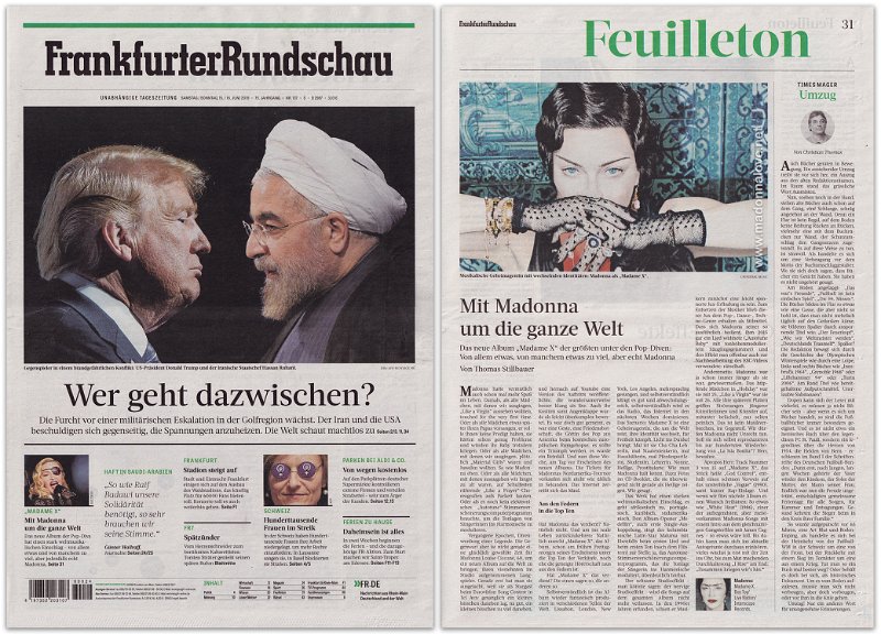 2019 - June - Frankfurter Rundschau - Germany - Mit Madonna um die ganze Welt