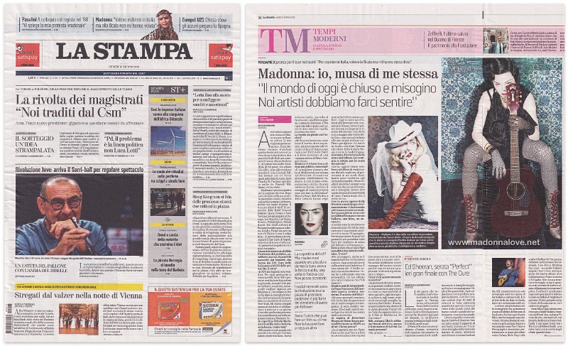 2019 - June - La Stampa - Italy - Madonna - io musa di me stessa