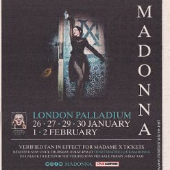 2019 - May - Metro - UK - Madonna London Palladium advertisement (1-page)
