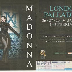 2019 - May 13 - Evening Standard - Advertisement Madonna London Palladium - UK
