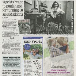 2019 - 4 May - Daily Express - Ageists want to punish me for turning 60 says Madonna - UK