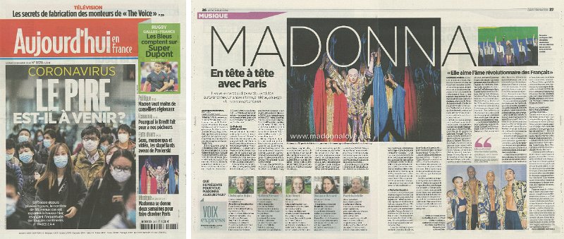 2020 - February - Aujourd'hui en France - Madonna en tete a tete avec Paris - France