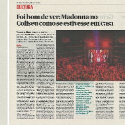 2020 - January - Publico - Foi bom de ver - Madonna no Coliseu como se estivesse em casa - Portugal