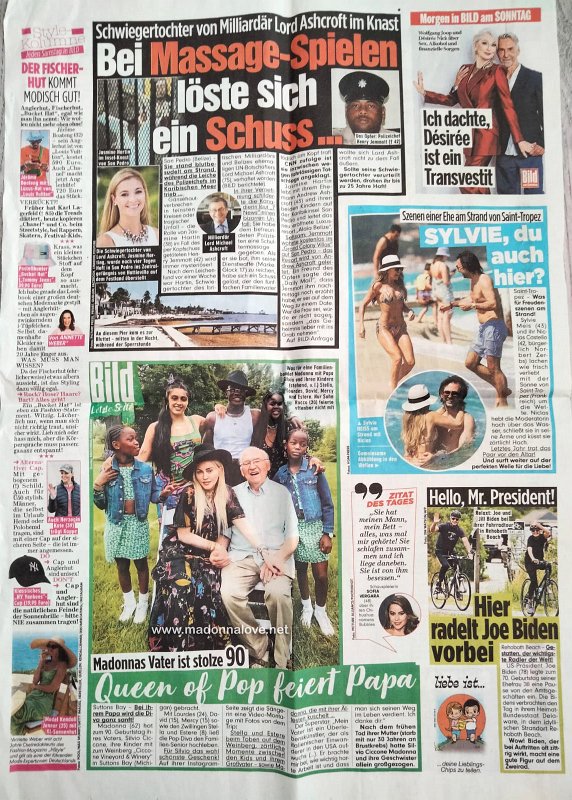2021 - June - BILD - Madonnas Vater ist stolze 90 - Queen of pop feiert papa - Germany