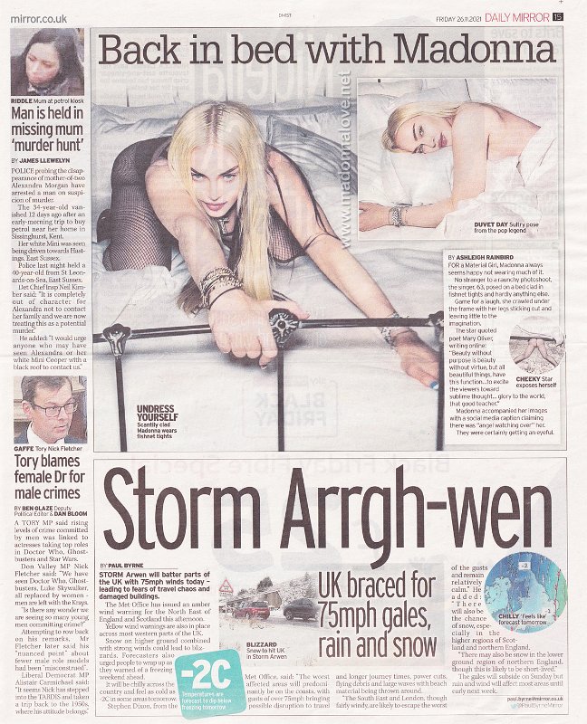 2021 - November - Daily Mirror - Back in bed with Madonna - UK