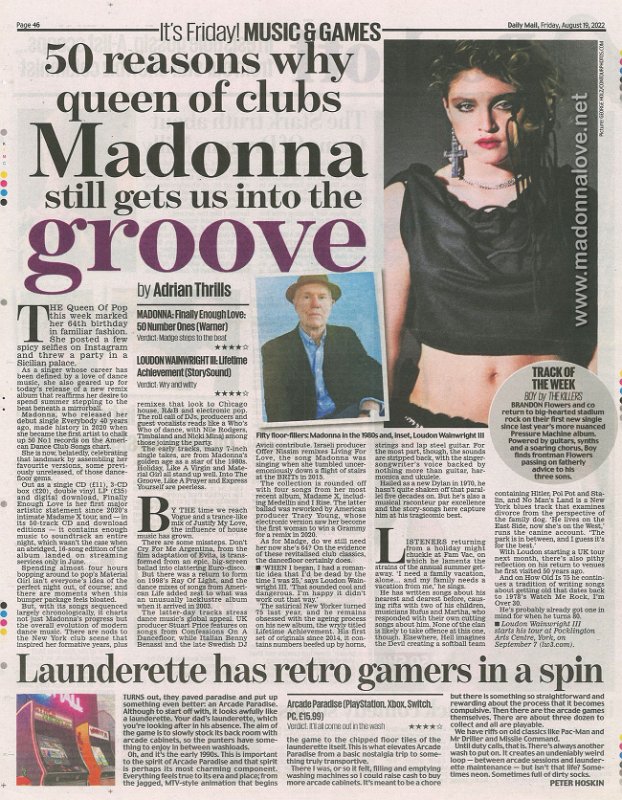 2022 - August - Daily Mail - 50 reasons why queen of clubs Madonna still gets us into the groove - UK