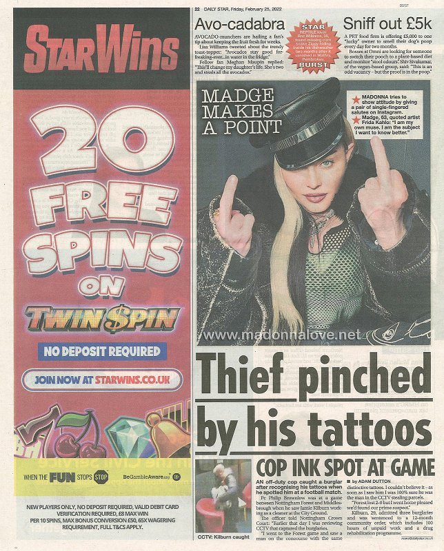 2022 - February - Daily Star - Madge makes a point - UK