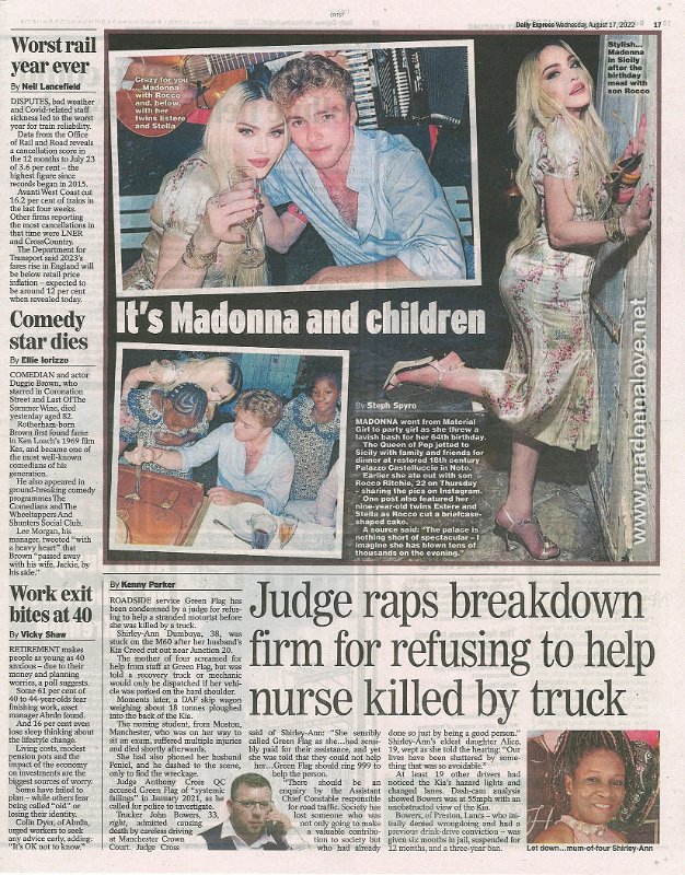 2022 - August - Daily Express - It's Madonna and children - UK