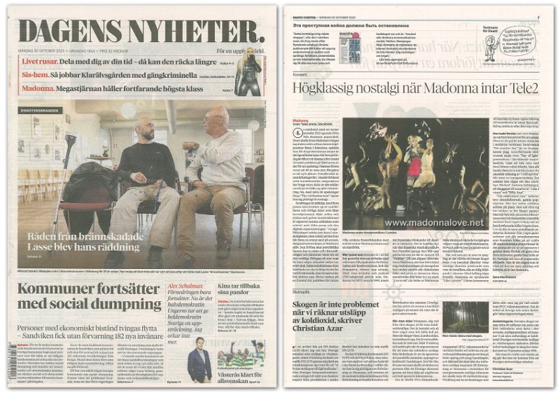 2023 - October - Dagens nyheter - Hogklassig nostalgi nar Madonna intar Tele2 - Sweden