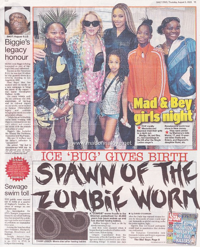 2023 - August - Daily Star - Mad & Bey girls night - UK