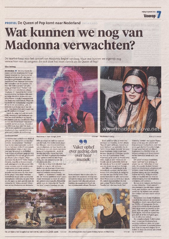 2023 - January - Haarlems Dagblad - Wat kunnen we nog van Madonna verwachten - Holland