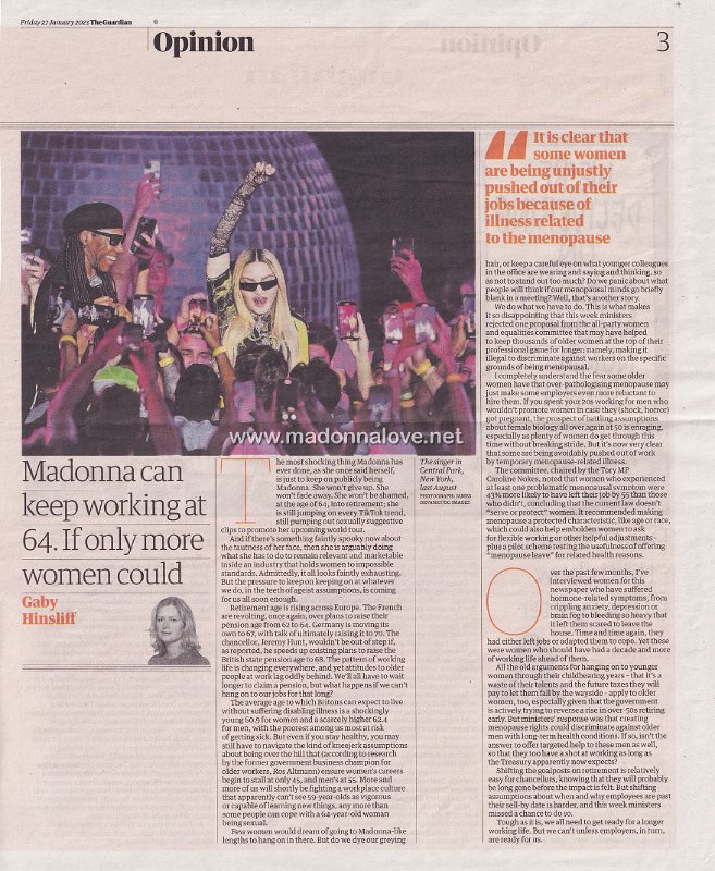 2023 - January - The Guardian - Madonna can keep working at 64. If only more women could - UK