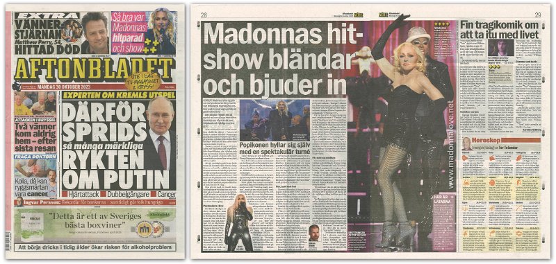 2023 - October - Aftonbladet - Madonnas hit-show blandar och bjuder in - Sweden