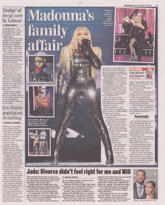 2023 - October - Daily Express - Madonna's family affair - UK