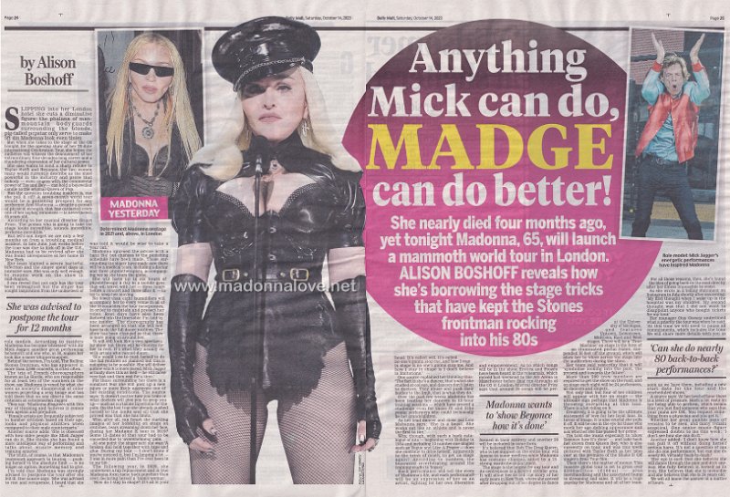 2023 - October - Daily mail - Anything Mick can do Madge can do better! - UK