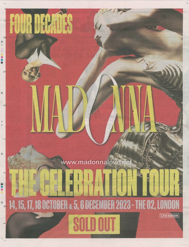 2023 - October - Evening Standard - Celebration Tour London advertisement - UK