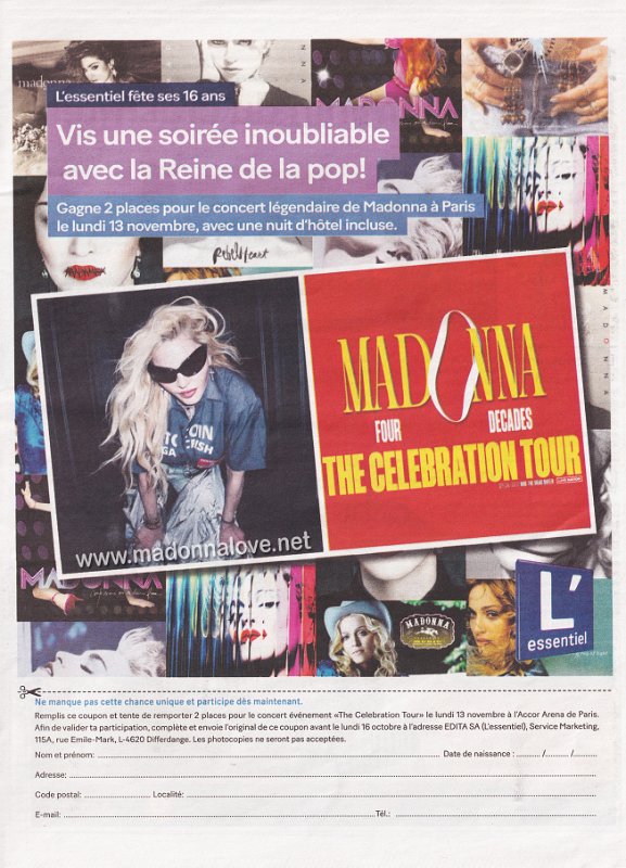 2023 - October - L'essentiel - Vise une soiree inoubiable avec la Reine de la pop! - Luxemborg