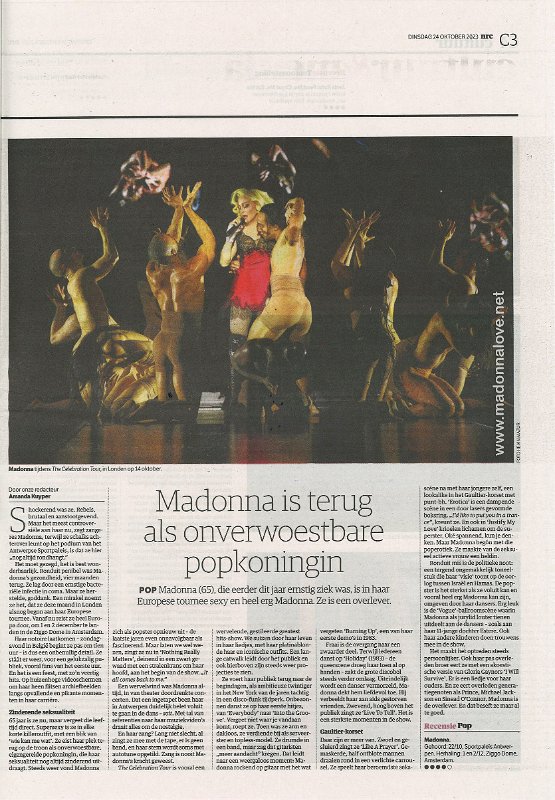 2023 - October - NRC - Madonna is terug als onverwoestbare popkoningin - Holland