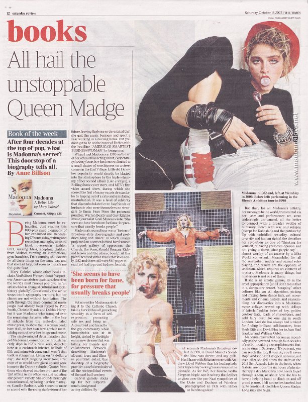 2023 - October - The Times - All hail the unstoppable Queen Madge - UK