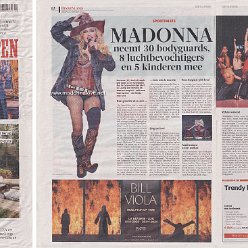 2023 - October - Gazet van Antwerpen - Madonna neemt 30 bodyguards 8 luchtbevochtigers en 5 kinderen mee - Belgium