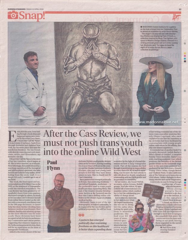 2024 - April - Evening Standard - Snap! (Rocco's exhibition) - UK