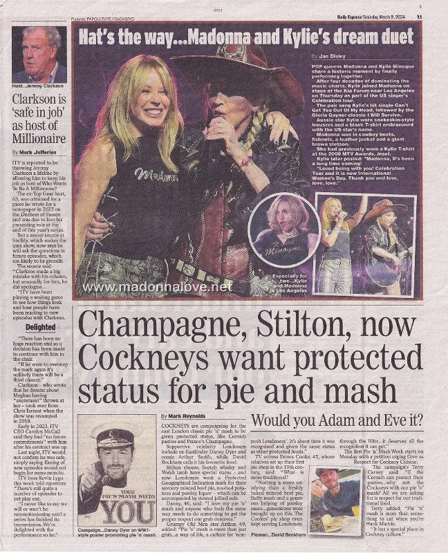 2024 - March - Daily Express - Hat's the way… Madonna and Kylie's dream duet - UK