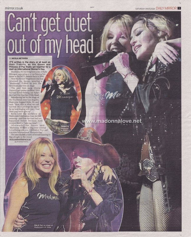 2024 - March - Daily Mirror - Can't get duet out of my head - UK