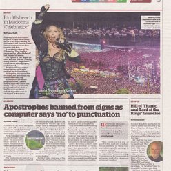 2024 - May - i Newspaper - Rio fills beach in Madonna celebration - UK