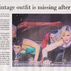 2026 - April - Bangkok post - Madonna says her vintage outfit is missing after Coachella show - Thailand